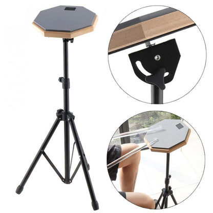 8 Inch Rubber Wooden Dumb Drum Practice Training Drum Pad with Stand, Wooden Dumb Drum