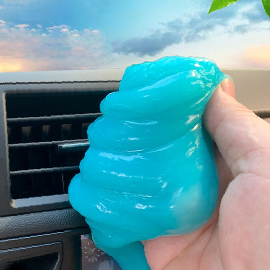 Car Clean Glue Gel Sticker, Sky Blue, Transparent