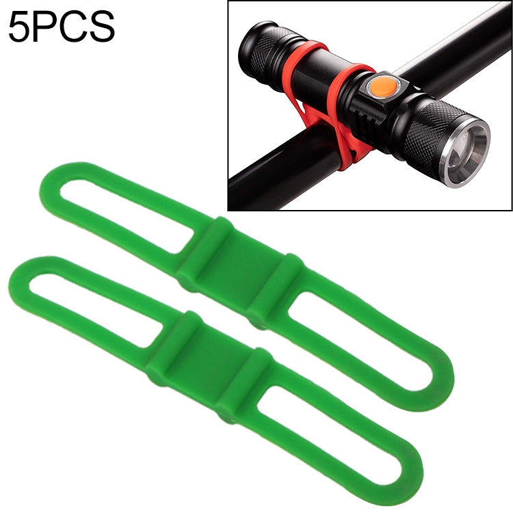 5 PCS Silicon Strap Mountain Road Bike Torch Phone Flashlight  Elastic Bandage Bicycle Light Mount Holder