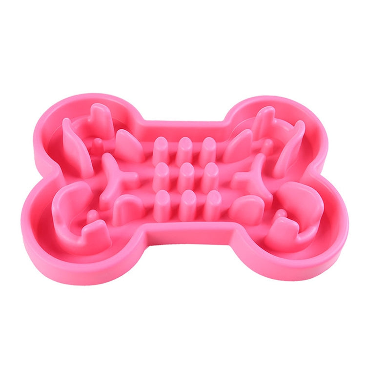 Pet Dog Supplies Bone Puzzle Silicone Slow Food Anti-choke Bowl Tableware, L