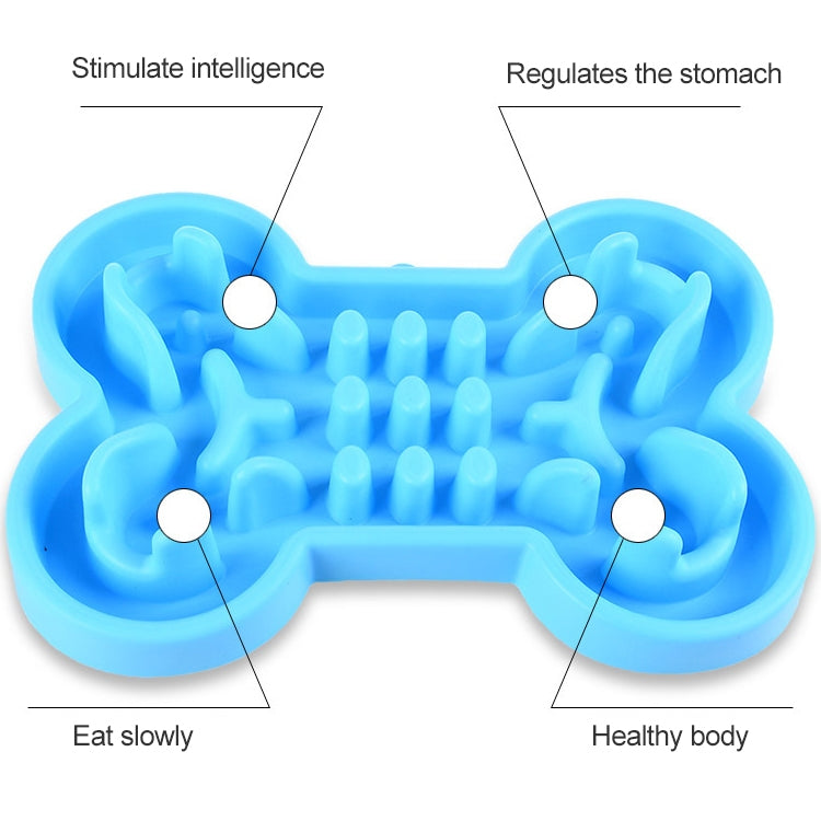 Pet Dog Supplies Bone Puzzle Silicone Slow Food Anti-choke Bowl Tableware, L