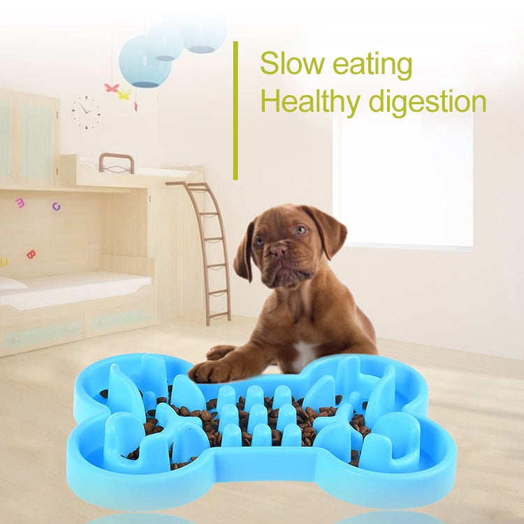 Pet Dog Supplies Bone Puzzle Silicone Slow Food Anti-choke Bowl Tableware, L