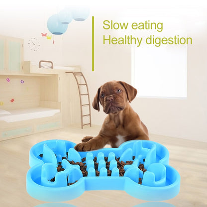 Pet Dog Supplies Bone Puzzle Silicone Slow Food Anti-choke Bowl Tableware, L