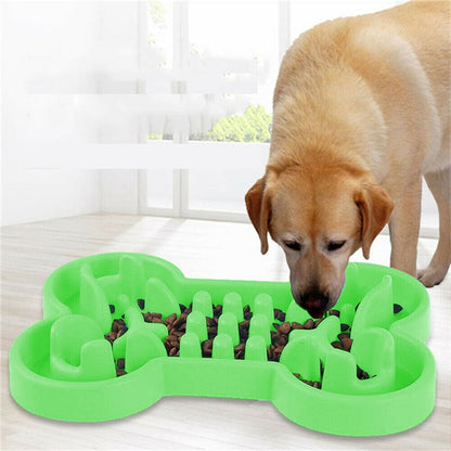Pet Dog Supplies Bone Puzzle Silicone Slow Food Anti-choke Bowl Tableware, L