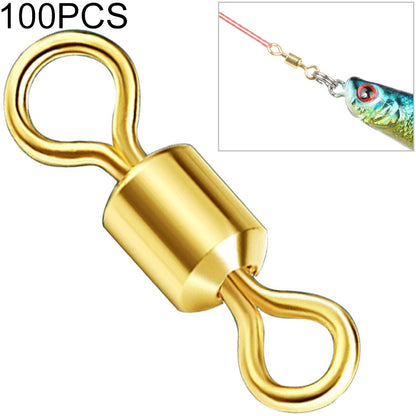 100 PCS Fishing Tackle Supplies Zimu Swivel Gold-plated Swivel Fishing Accessories, Length 1.1cm, Length 1.0cm, Length 0.9cm, Length 0.8cm