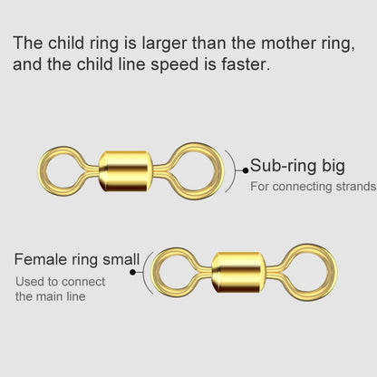 100 PCS Fishing Tackle Supplies Zimu Swivel Gold-plated Swivel Fishing Accessories, Length 1.1cm, Length 1.0cm, Length 0.9cm, Length 0.8cm