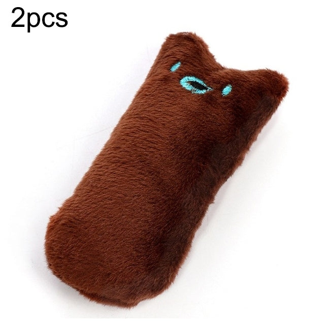 2 PCS Teeth Grinding Catnip Toys Funny Interactive Plush Cat Toy Pet Kitten Chewing Toy  Claws Thumb Bite Cat mint for Cats