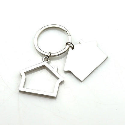 2 PCS Creative House Keychain Cottage Small Gift Pendant, House A