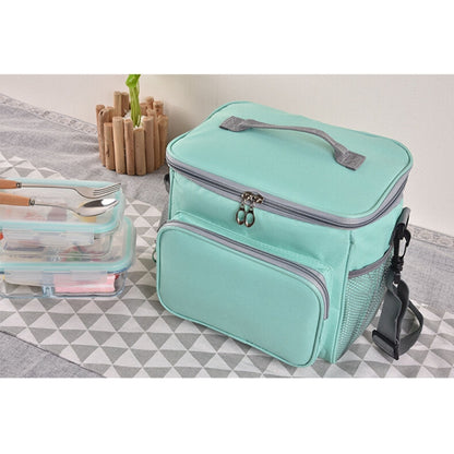 Portable Ice Pack Oxford Cloth Portable Slung Lunch Box Insulated Lunch Bag, Blue