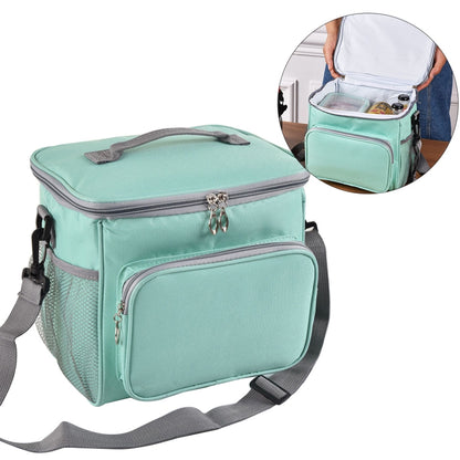 Portable Ice Pack Oxford Cloth Portable Slung Lunch Box Insulated Lunch Bag, Blue