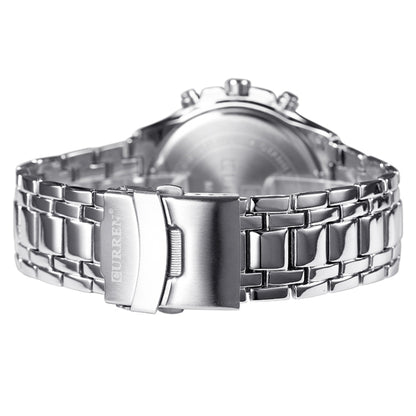 CURREN 8023 Men Stainless Steel Analog Sport Quartz Watch, White case white face, Silver case gold face, Silver case gold ring black face, Black case white face, Black case black face, Black case gold ring white face, Black case gold face