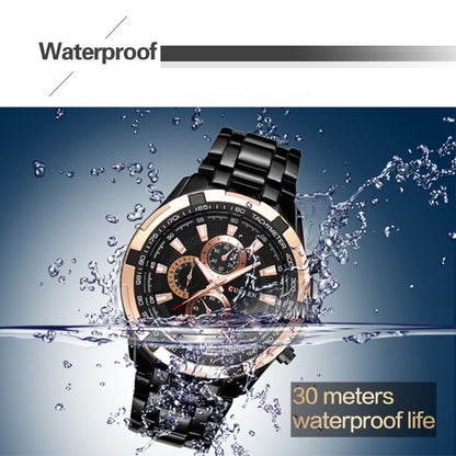 CURREN 8023 Men Stainless Steel Analog Sport Quartz Watch, White case white face, Silver case gold face, Silver case gold ring black face, Black case white face, Black case black face, Black case gold ring white face, Black case gold face