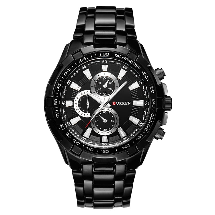 CURREN 8023 Men Stainless Steel Analog Sport Quartz Watch, White case white face, Silver case gold face, Silver case gold ring black face, Black case white face, Black case black face, Black case gold ring white face, Black case gold face