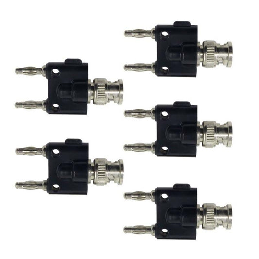 5pcs BNC Female Jack to Dual Banana Female Jack RF Adapter Coaxial Connector, BNC Male to Dual Banana Female