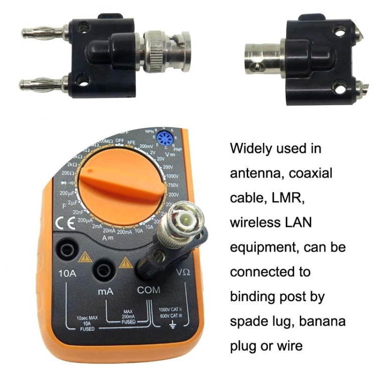 5pcs BNC Female Jack to Dual Banana Female Jack RF Adapter Coaxial Connector, BNC Male to Dual Banana Female