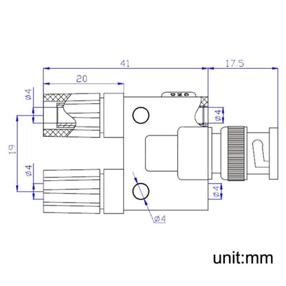 5pcs BNC Male Plug To Two Banana Jack Female Connector RF Adapter, BNC Male to Two Banana Female