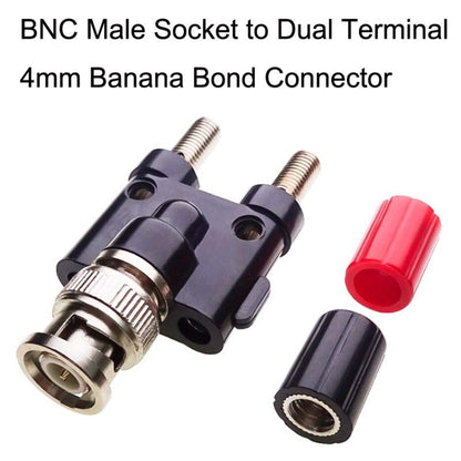 5pcs BNC Male Plug To Two Banana Jack Female Connector RF Adapter, BNC Male to Two Banana Female