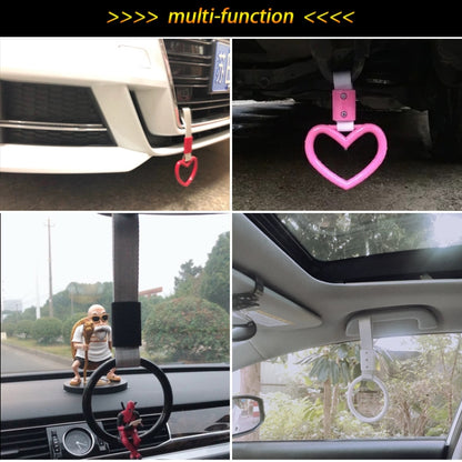 JDM Car Static Belt Decorative Warning Hanging Ring Rear Bumper Warning Ring Car Safety Hand Ring, Heart-Shaped Orange, Heart-Shaped Purple, Heart-Shaped White, Heart-Shaped Black, Heart-Shaped Blue, Heart-Shaped Red, Heart-Shaped Pink, Ring-Shape Red