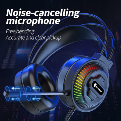 PANTSAN PSH-400 USB Computer Head-Mounted Luminous RGB Wired Headset, 3.5mm Single Plug, 3.5mm Black, 3.5mm Pink, 7.1 USB