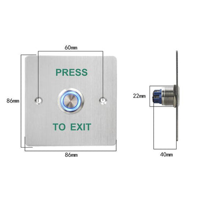 S88622L Metal Stainless Steel Panel with Waterproof Access Control Switch