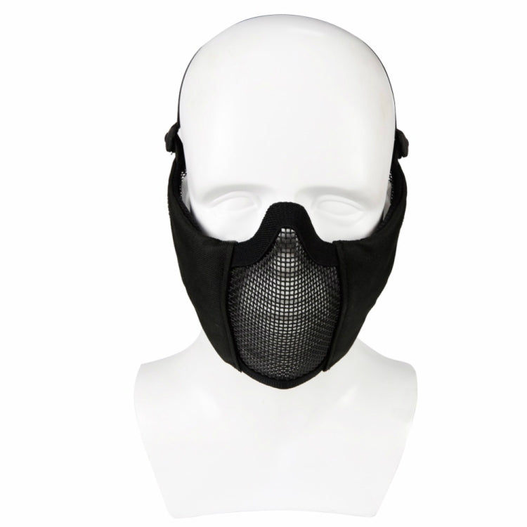 WoSporT Half Face Metal Net Field  Ear Protection Outdoor Cycling Steel Tactical Mask