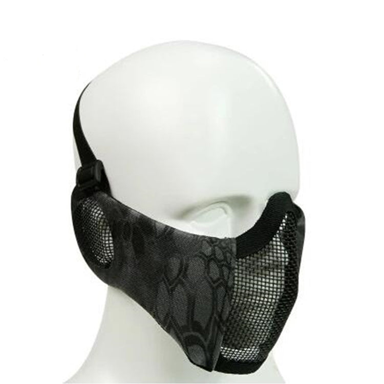 WoSporT Half Face Metal Net Field  Ear Protection Outdoor Cycling Steel Tactical Mask