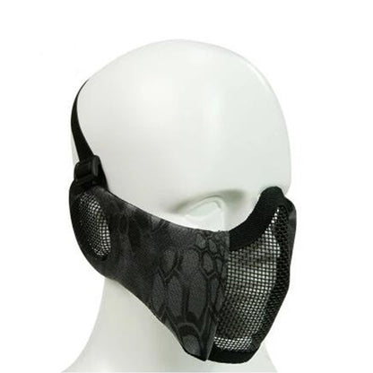 WoSporT Half Face Metal Net Field  Ear Protection Outdoor Cycling Steel Tactical Mask