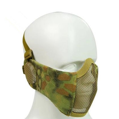 WoSporT Half Face Metal Net Field  Ear Protection Outdoor Cycling Steel Tactical Mask