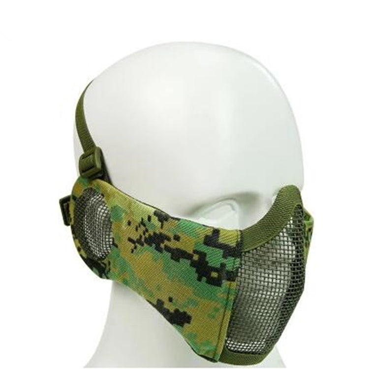 WoSporT Half Face Metal Net Field  Ear Protection Outdoor Cycling Steel Tactical Mask