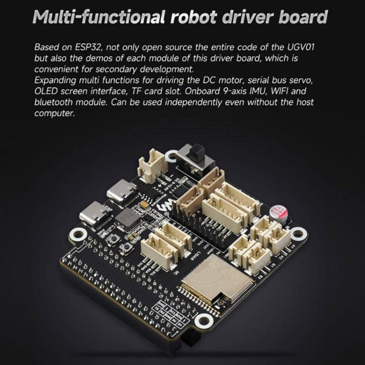 Waveshare 24019 Flexible And Expandable Off-Road Tracked UGV, Multiple Hosts Support, With External Rails and ESP32 Slave Computer, Waveshare 24019