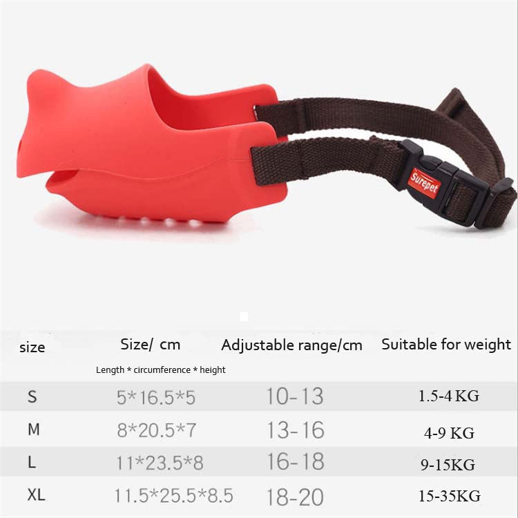 Pet Dog Muzzle Anti-bite Anti-call Silicone Muzzle, XL