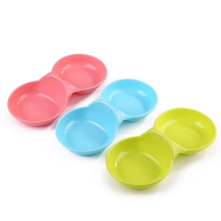 Durable Candy-colored Plastic Pet Double Bowl Cat Dog Bowl, Random Color Delivery, Pet Double Bowl