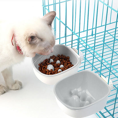 Dog and Cat Anti-choke Feeding Water Hanging Bowl Creative Plastic Pet Bowl, Anti-choke, Footprint