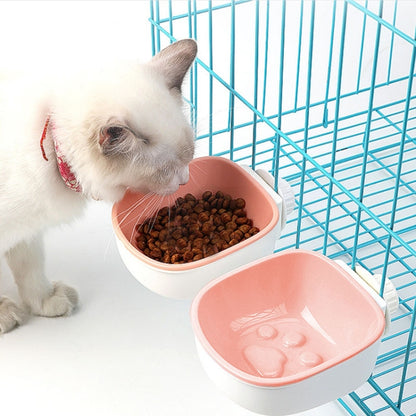 Dog and Cat Anti-choke Feeding Water Hanging Bowl Creative Plastic Pet Bowl, Anti-choke, Footprint