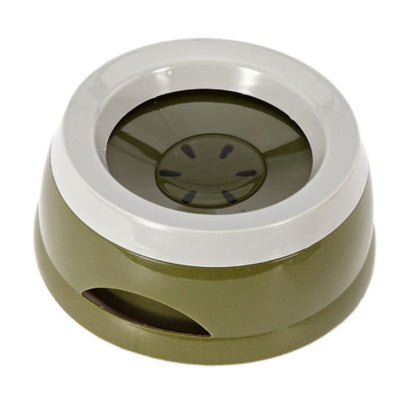 Pet Non-wet Mouth Splash-proof Drinking Fountain Dog Anti-overflow Car Bowl, Army Green, Grandma Ash