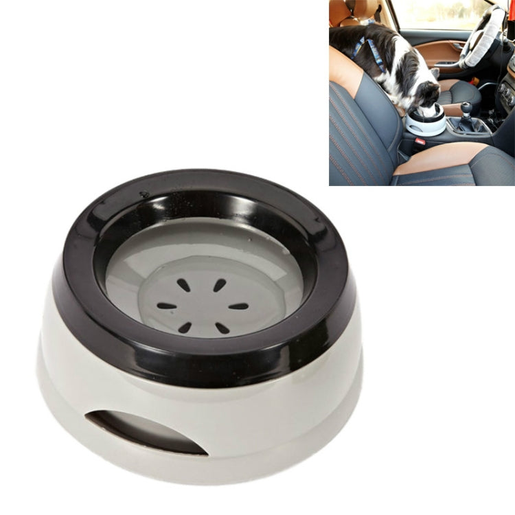 Pet Non-wet Mouth Splash-proof Drinking Fountain Dog Anti-overflow Car Bowl, Army Green, Grandma Ash