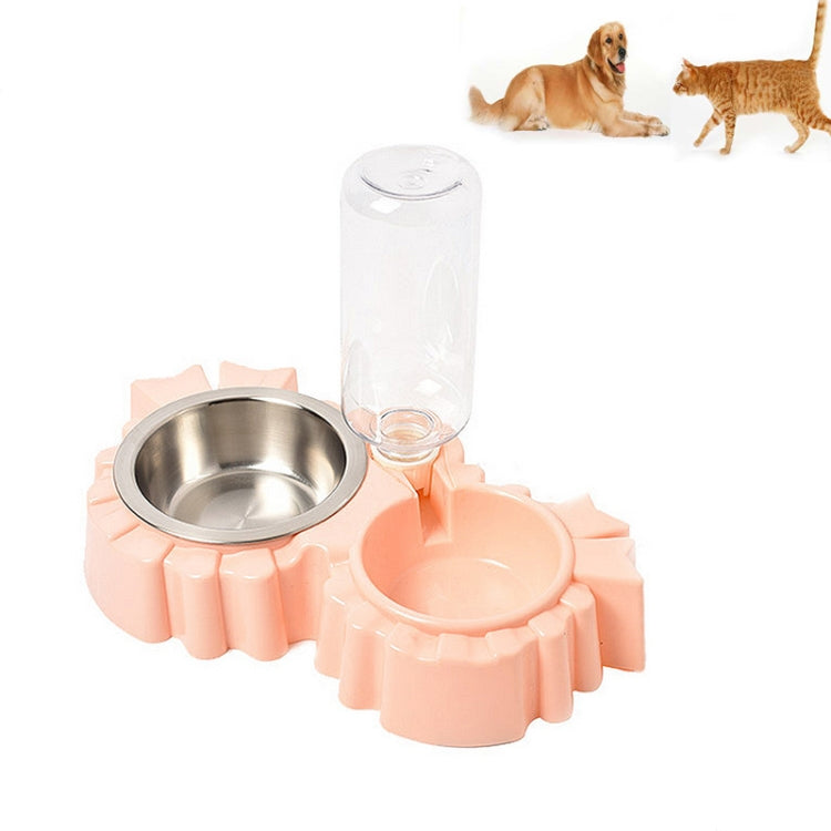 Pet Supplies Automatic Waterer Dog Cat Food Double Bowl, Pink, Blue, Green