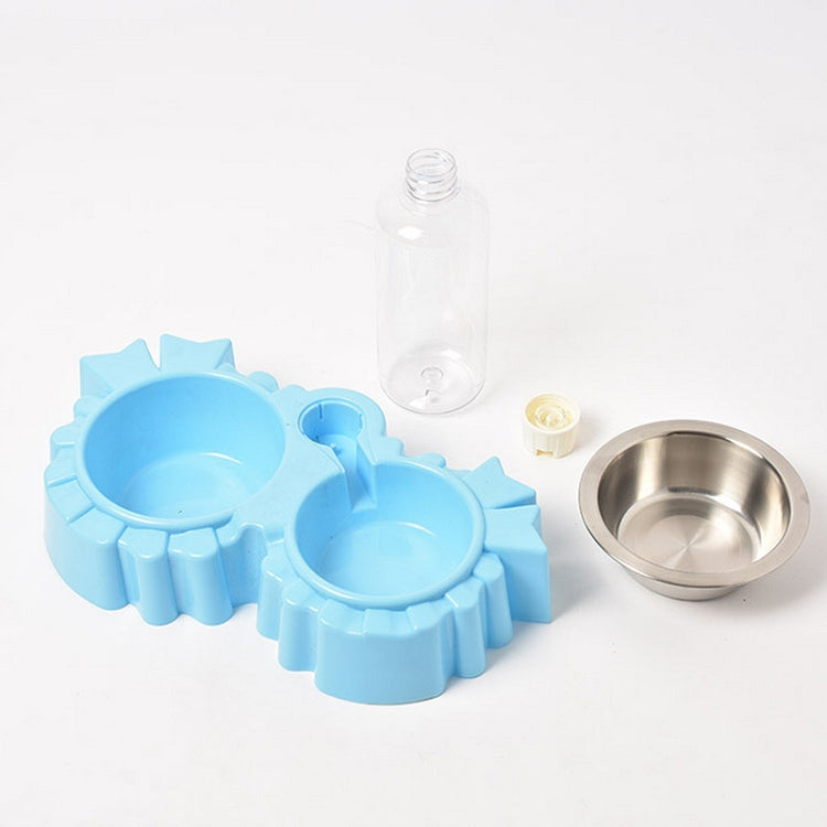 Pet Supplies Automatic Waterer Dog Cat Food Double Bowl, Pink, Blue, Green