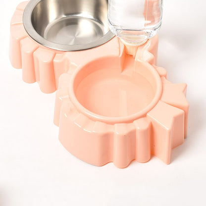 Pet Supplies Automatic Waterer Dog Cat Food Double Bowl, Pink, Blue, Green