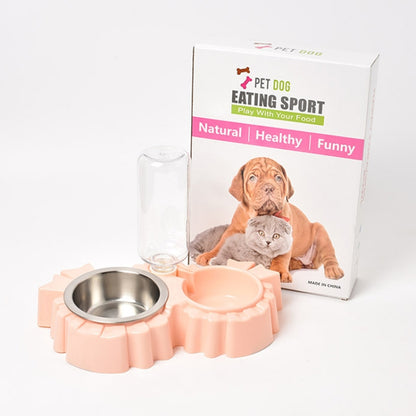 Pet Supplies Automatic Waterer Dog Cat Food Double Bowl, Pink, Blue, Green
