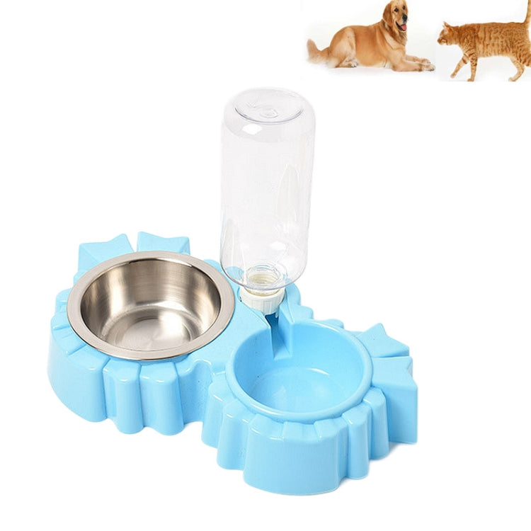 Pet Supplies Automatic Waterer Dog Cat Food Double Bowl, Pink, Blue, Green