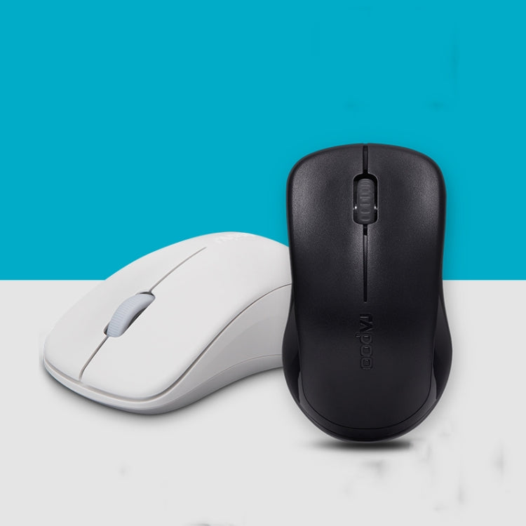 Rapoo1680 2.4GHz 1000 DPI 3 Buttons Business Office Desktop Computer Notebook Mute Portable Power Saving Wireless Mouse, Black, White