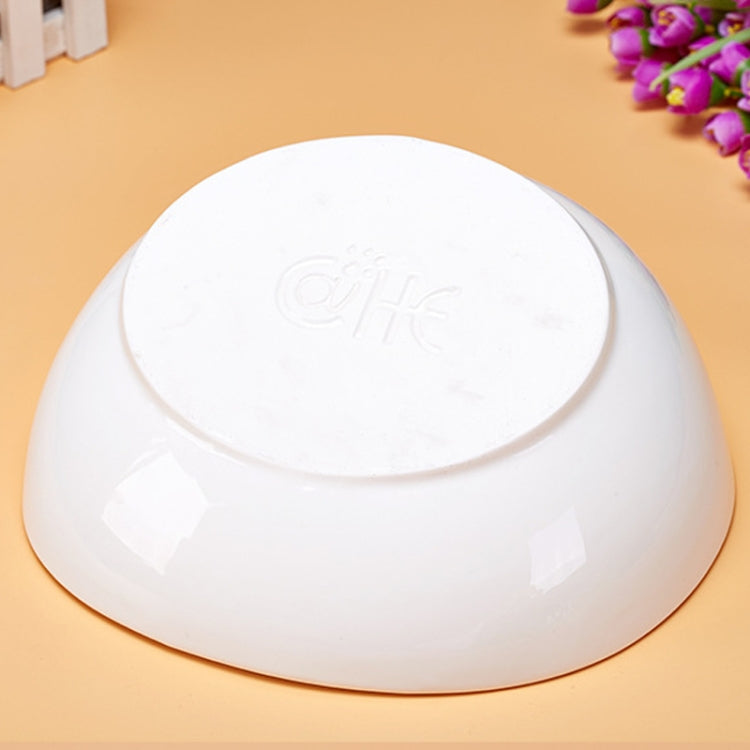 Pet Dog Ceramic Universal Non-slip Food Bowl Feeder, White Bowl + Orange Mat, White Bowl + Red Mat, Black Bowl + Black Mat