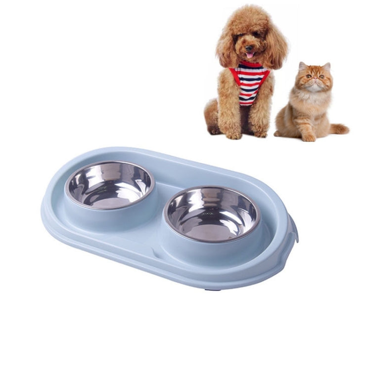Pet Supplies Stainless Steel Plastic Anti-skid Leak-proof Cat and Dog Bowls, Blue, Pink, Green