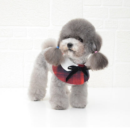 Dog Shawl Small Cloak Pet Bow Ttie Saliva Towel Pet Accessories, S, M, L