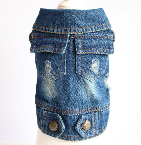 Retro Personality Denim Small Vest Pet Dog Clothes Pet Jacket, L, XL, XS, M