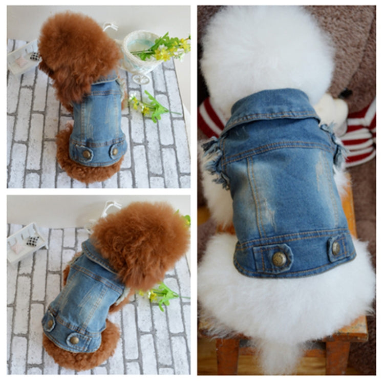 Retro Personality Denim Small Vest Pet Dog Clothes Pet Jacket, L, XL, XS, M