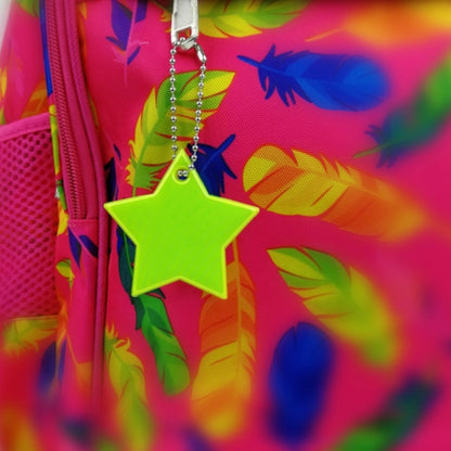 2 PCS Little Star Soft PVC Reflector Reflective Keychain Bag Pendant Accessories High Visibility Keyrings