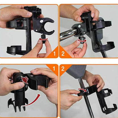 Rotatable Lockable Bicycle Bottle Cage Baby Stroller Bottle Holder Bicycle Water Bottle Holder, Lockable Bicycle Bottle