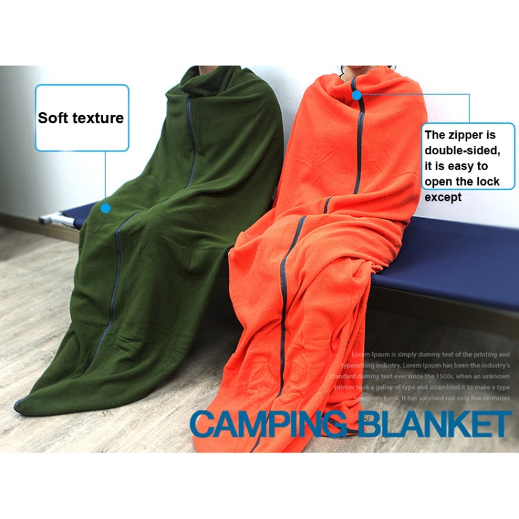 Outdoor Fleece Sleeping Bag Camping Trip Air Conditioner Dirty Sleeping Bag Separated By Knee Blanket During Lunch Break, Extra Thick Section (Plaid Cloth), Thickened (Blue), Thickened (Army Green), Thickened (Grass Green), Thickened (Gray)